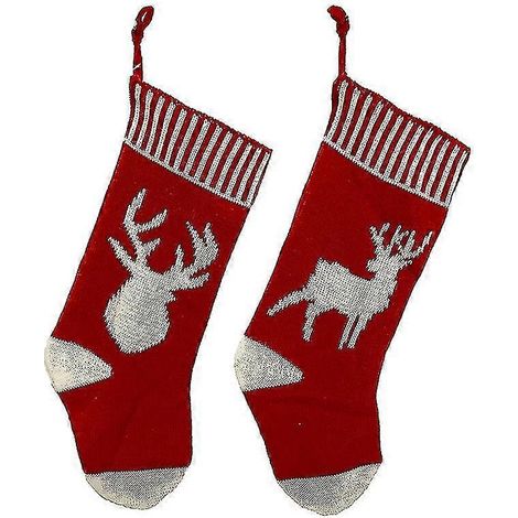 2 calcetines navideños, calcetines navideños para chimenea, bolsa de regalo para dulces (1/4)