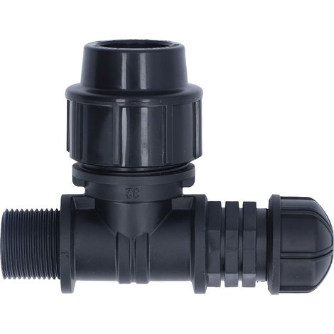 Raccord En T Fileté Externe G1 - Connecteur Rapide Pour Tuyau D'eau Flexible - Installation Simple Et Étanche - Usage Domestique Et Réparation - Lot De 1 (1/5)