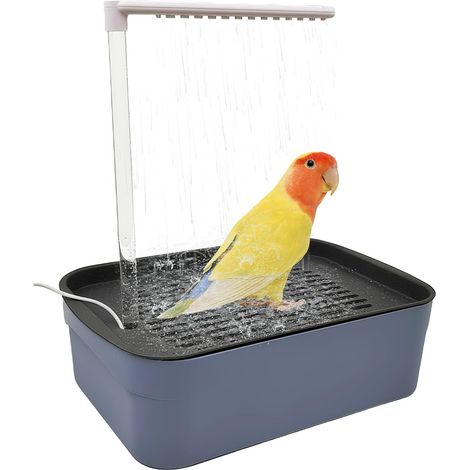 Douche pour perroquets, Bain d'oiseaux, Baignoire pour perroquets, Boisson automatique pour animaux de compagnie, Douche d'oiseaux multifonctionnelle avec eau (1/5)
