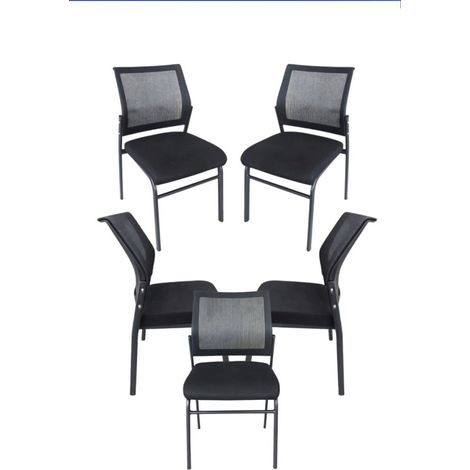 Sillas de escritorio - Pack 5 Sillas Confidente Briza - Negro (1/5)