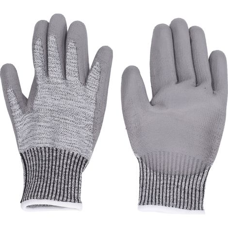 Ortviai Gants de Travail Anticoupure Niveau F, Enduit PU, Respirants – Modèle 7120, Taille L