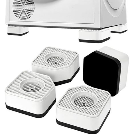 Amortisseurs de vibrations pour machines à laver, patins anti-vibrations, pieds de machine à laver, pieds antidérapants, 4,5 cm de hauteur, lot de 4 pour cuisinière, sèche-linge, réfrigérateur, etc. (1/5)