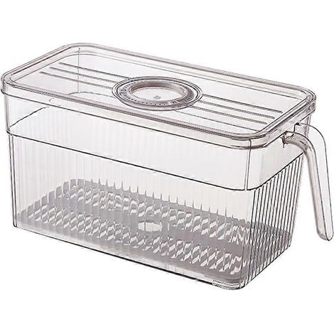 Boîte de rangement pour réfrigérateur avec poignée, transparente et de couleur (1/5)