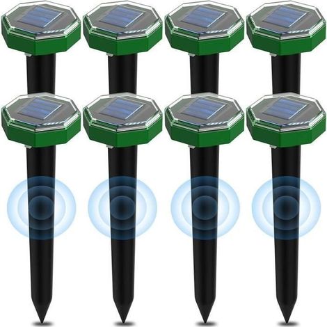 Taupe Ultrason Solaire 8 pièces,Anti Taupe Ultrason Solaire avec IP65 Imperméable, Utiliser à lextérieur ou dans Le Jardin (1/4)