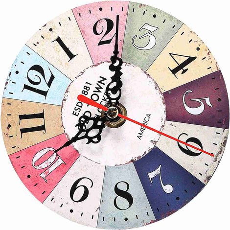 Eosnow 1Pc Künstlerische Kreative Europäischen Stil Runde Antike MDF Hause Büro Wanduhr Dekoration 5 (1/5)