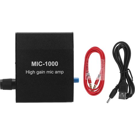 Microphone Amplifier Mic Audio Amp High Gain 1000 Times Amplification Accessory Set Kit