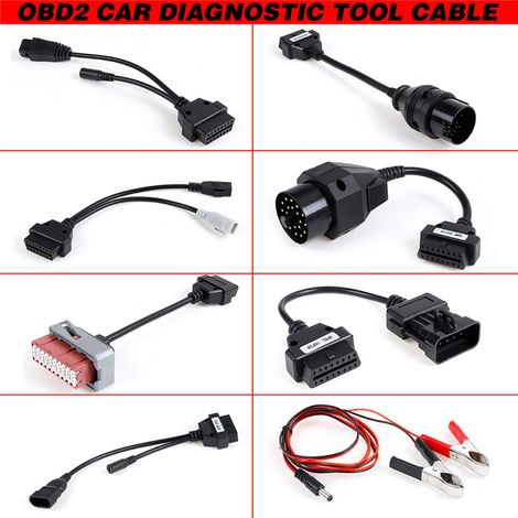 8 câbles d'extension de diagnostic OBD2 pour voiture, connecteurs et outils de diagnostic pour voiture (1/5)