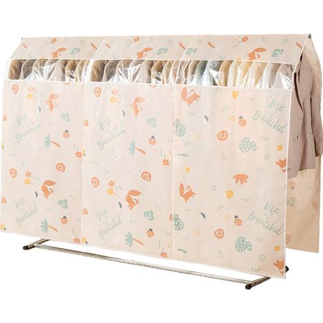 Housse de protection pour porte-manteaux avec fenêtre transparente, anti-poussière et anti-humidité 200 x 150 cm (200 x 150 cm) (1/5)