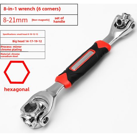 8-in-1 Multifunktions-Steckschlüssel, 8-21 mm Griff