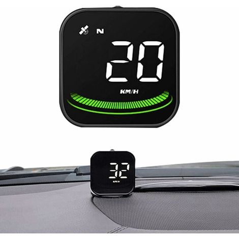 Compteur de vitesse numérique - Tableau de bord numérique intelligent universel pour voiture - Compteur de vitesse G4 avec interface GPS et fonction d'alarme d'avertissement (Noir, 52x52x1) (1/4)