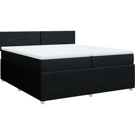 Maison Exclusive - Giroletto a Molle con Materasso Nero 200x200 cm in Tessuto (1/5)