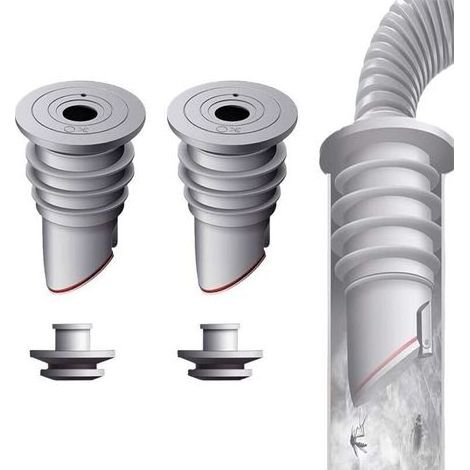 Joint de tuyau de machine à laver – Lot de 2 bouchons de désodorisant gris 35-40 mm – Silicone élastique pour étanchéité optimale (1/4)