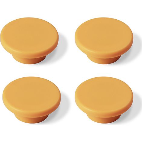 Lot de 4 boutons de meuble ronds orange en plastique, poignées de tiroir et placard pour chambre d'enfant (1/5)