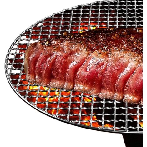 Grille Barbecue Filet de barbecue rond en acier inoxydable 304, grille métal for, camping, pique-nique, grilles, accessoires cuisine(27CM) (1/5)