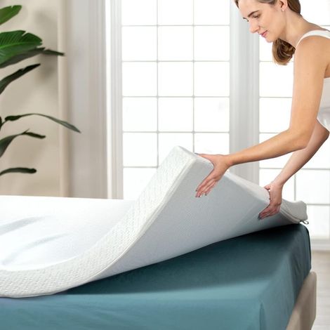 REAL CONFORT Topper Cubrecolchon de Viscogel Viscoelástico  Fabricacion Española  Topper para Colchón Nucleo de Viscogel  135 x 190cm  Grosor 4CM  Refresca y Alivia Tensiones Musculares (1/5)