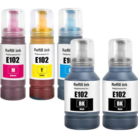 102 Encre Compatible avec Epson 102 pour Ecotank ET-2700 ET-2850 (1/5)