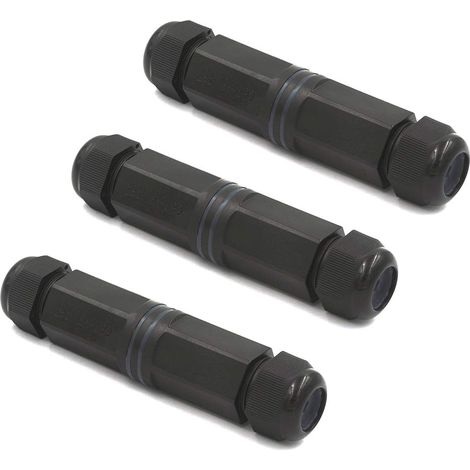 3PCS IP67 Short Style Outdoor Waterproof RJ45 Coupler Compatible Cat6/Cat5e/Cat5 LAN Cable, IP67 Waterproof, PoE Support, Outdoor Use for Router and TV Box (1/5)