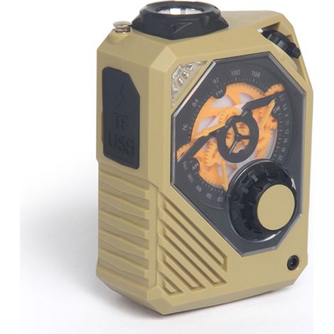 Radio Portable Rechargeable FM/AM/SW Poste Radio Portable Manivelle avec 20000mAh Piles Rechargeables SOS Alarme Chargeur de Téléphone USB Lampe de Poche Carte TF pour Cadeau Camping Kit Survie