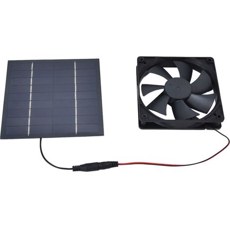 SJLERST Aspirateur solaire Ventilateur multifonction stable avec panneau solaire 3000rpm 10W 12V 2A pour poulailler