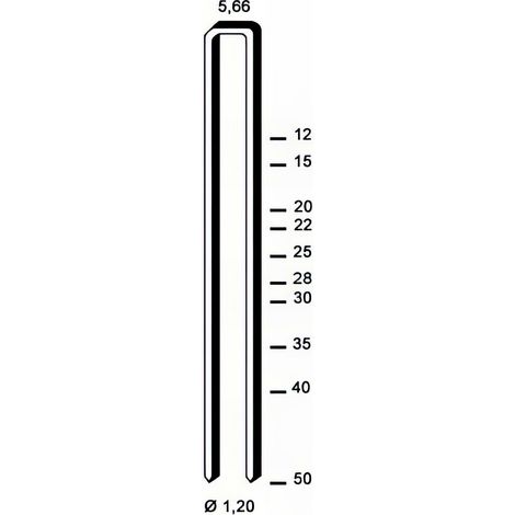 4 000 agrafes E-40 INOX A2 - 5,66 x 40 x D. 1,2 mm - 6E-409 - Alsafix