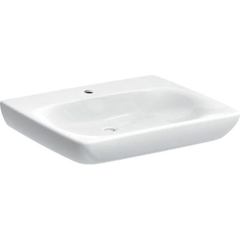 Geberit Selnova Comfort - Lavabo 650x550 mm, pour personne à mobilité réduite, avec un trou de robinetterie, sans trop-plein, (1/2)