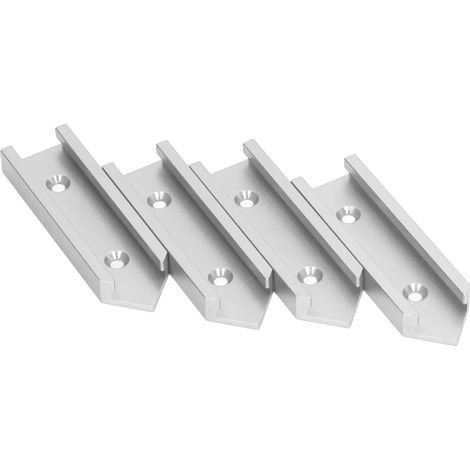 Lot de 4 raccords de glissière en aluminium 100 mm long 30 mm large pour menuiserie bricolage argent (1/5)