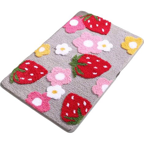Tapis De Bain - 175 x 262 cm - Surface Bouclée Douce - Dos Antidérapant - Absorbant Rapide Séchage - Gris