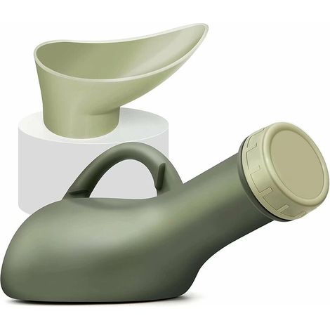 Tragbares Urinal für Männer und Frauen: Unisex-Urinal für Bett & Auto, Reise-Campingzelt – Tragbare Urinflasche aus Kunststoff mit Deckel und Trichter für Kinder, Erwachsene und ältere Menschen