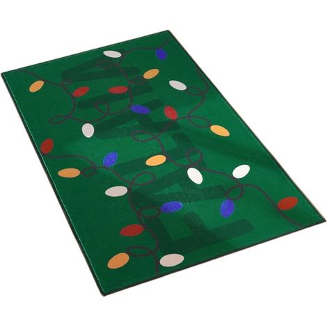 Tapis d'entrée/cuisine vert décoratif avec lumières, lavable et antidérapant, 40 x 60 cm. (1/5)