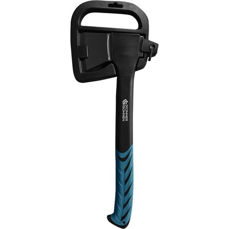 Hacha KS CA950, hoja de acero templado, mango ergonómico de fibra de vidrio recubierto de teflón (PTFE), ángulo de la hoja 30°, longitud del mango 445 mm, peso 950 g (1/4)