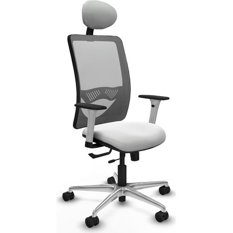 Chaise de bureau piqueras y crespo Zulema gris aluminium maille (1/2)