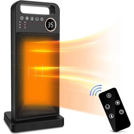 Radiateur soufflant 2000W, Chauffage Céramique PTC Électrique, avec Télécommande pour Salon Chambre à Coucher (1/4)