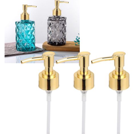 Parfümflasche, Wohnaccessoires, handgefertigte Kristallflasche für Handdesinfektionsmittel, Sprühdüse, Gold (1/5)