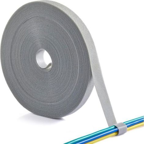 Attaches de câble Velcro - Unbrand - Gris - 3 cm x 1 m - Réutilisables - Multifonctionnelles - Réglables (1/5)