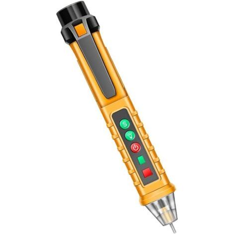Stylo sonde stylo testeur de tension sans contact fonction d'auto-test électricien résistant à l'usure de tension multifonctionnel stylo, JAUNE
