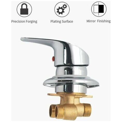QORVA-Mitigeur Cabine de Douche Robinet de douche en laiton Inverseur de sortie Robinet mitigeur de douche chromé Connecteur G1/2 Mitigeur d'eau froide et chaude de douche pour salle