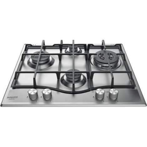 Plaque de cuisson gaz 4 foyers – Puissance 8,85 kW – Dimensions L 60 x P 51 cm – Grilles en fonte pour cuisson homogène (1/2)
