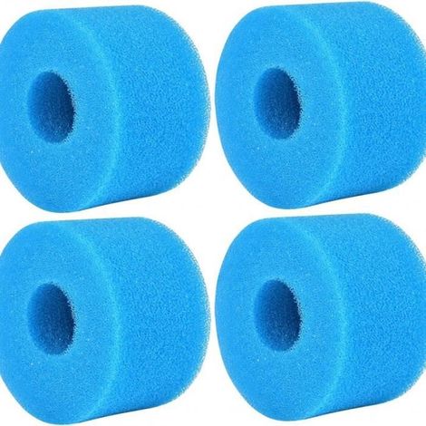 Lot de 4 cartouches filtrantes en mousse de type S1, réutilisables et lavables, pour spa, piscine et jacuzzi. (1/4)