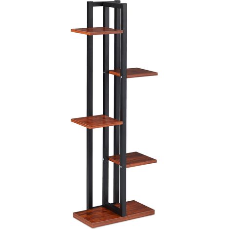 Estantería para plantas en escalera 117 x 43 x 22 cm soportes robustos diseño contemporáneo en acero negro 130011044 (1/5)