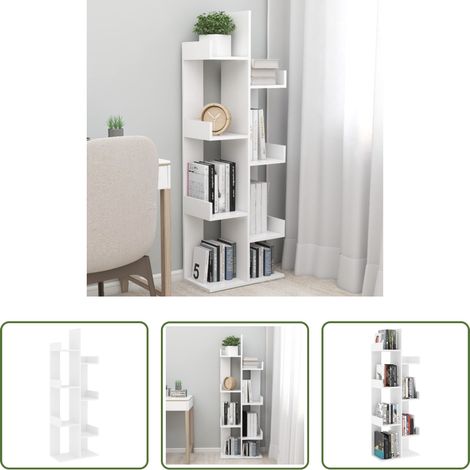 Bücherregal Holz - Bücherregal Weiß 48x25,5x140 cm Holzwerkstoff (1/5)
