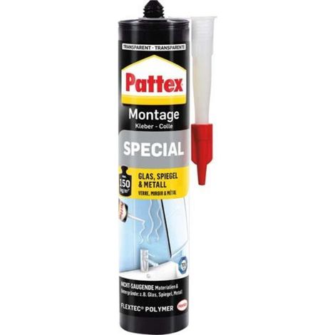 Pattex colle de montage speciale, tube de 80 g colle transparente pour le verre, les miroirs et autres surfaces lisses a l'interieur et a l'exterieur