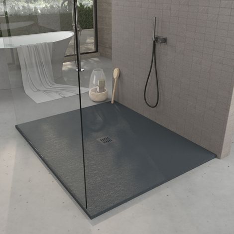 Plato de ducha Resina - Ancho 110 - Grafito Ral-7016 - 110x120 cm (1/4)