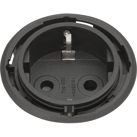 Evoline One Steckdose ohne Abdeckring ø 59mm mit Winkelstecker Kunsttoff schwarz (1/5)