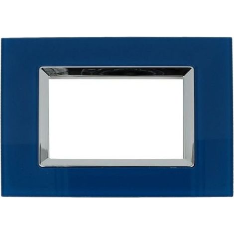 Placca Plexi 503 3M Moduli Blu Capri Plexiglass Compatibile con Bticino Living (1/4)