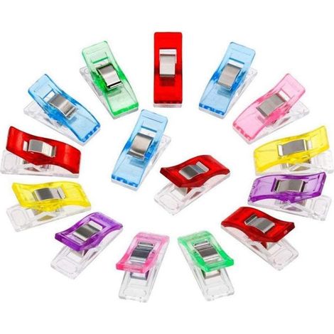 50pcs merveille clips quilting accessoires multicolore goupilles de quilting clips en plastique pinces pour la fabrication de couture-