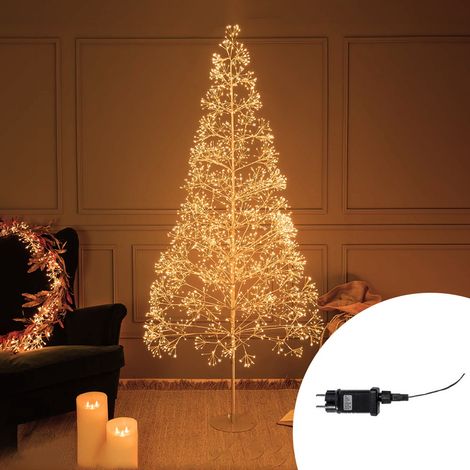 Albero di Natale luminoso 1320 Led in filo color oro 1,50 metri Bianco caldo 3000K a luce fissa e intermittente Wisdom (1/2)