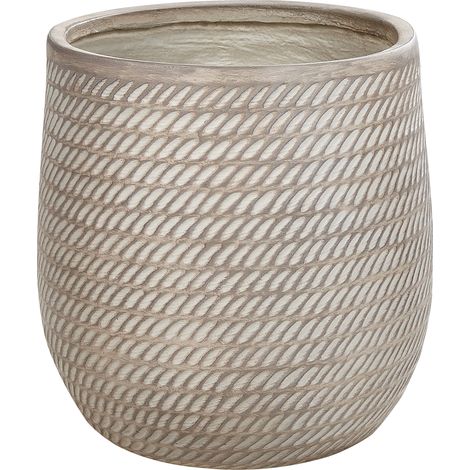 Maceta redonda fibra arcilla estampado beige gris pardo ⌀ 39 cm Livadia (1/5)