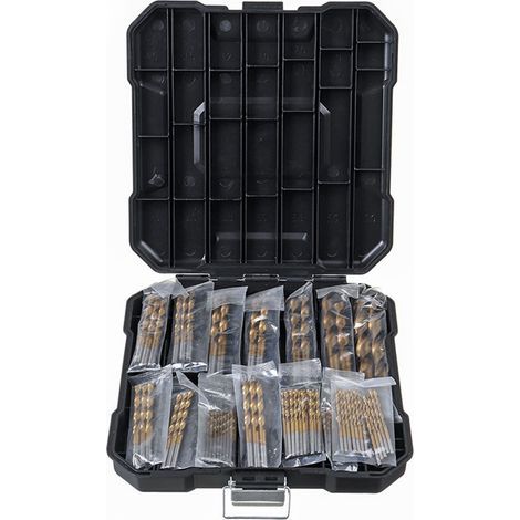 ViaGasaFamido Hochgeschwindigkeits-Bohrerset, robust und langlebig, Bohrwerkzeuge, 1,5 mm bis 10 mm, mit Aufbewahrungsbox, für Bohrarbeiten (99-teiliges Set) (1/5)
