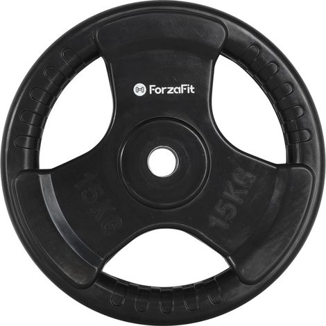 Placa de pesas ForzaFit - Pesas con mancuernas - 1x 15 kg - 30 mm - Goma