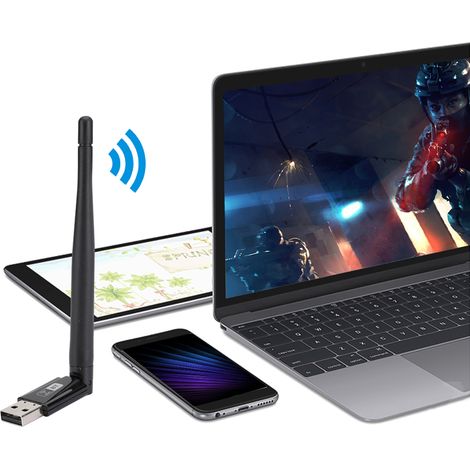 Carte Wi-Fi USB 2.4/5 GHz 600 Mbps Bluetooth 4.2 pour Ordinateur Portable